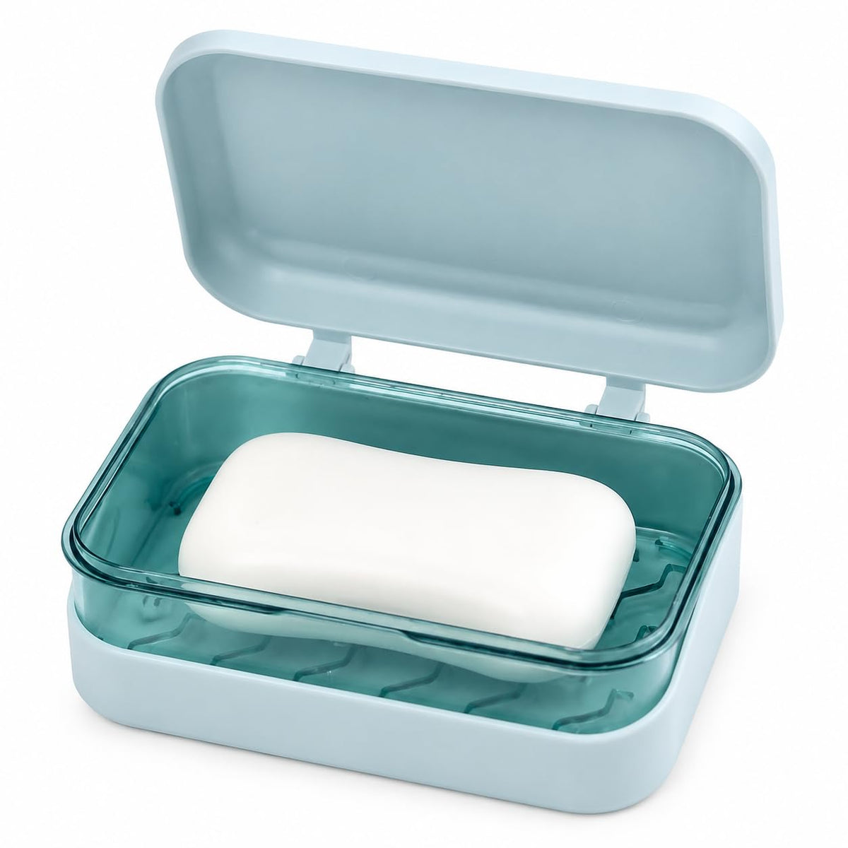 Double Layer Soap Box With Lid, Draining Soap Holder With Water Separation Tray, Portable Travel Soap Storage Case For Bathroom