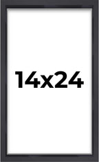 14x24 Shadow Box Display Frame Black | 1'' Depth of Usable Space| Interior Size 14x24 or 24x14 Inches| UV Resistant Acrylic, Aci
