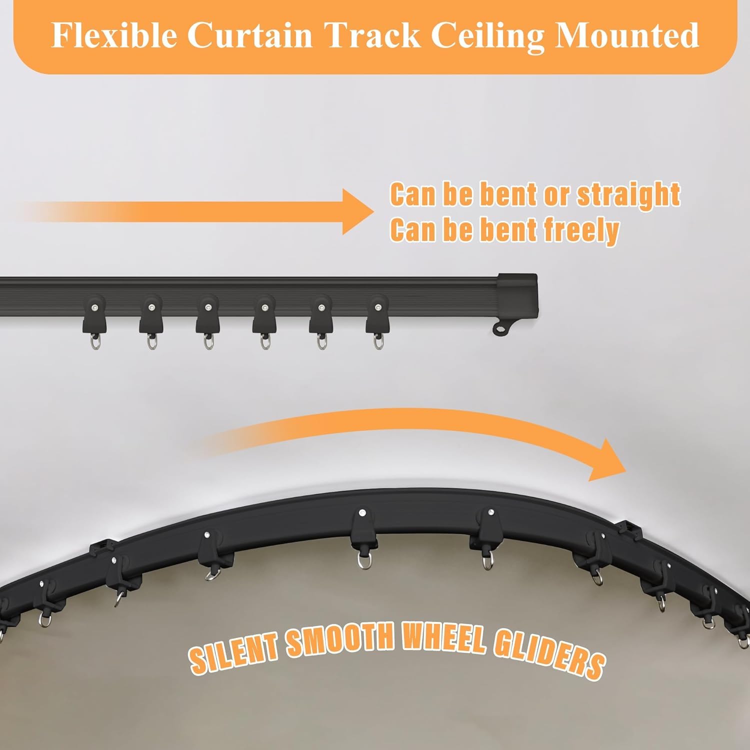 Makefeile Room Divider Curtain With Flexible Ceiling Track Set,Total Blackout Ceiling Curtains And Track,Sliding Door Curtains E