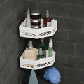 QXORE Bathroom Organiser Shelf for Wall Mounted Accessories,Plastic Bathroom Self Adhesive Shelves Without Drilling with Hanging