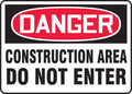Accuform MCRT128VA Aluminum Sign, Legend Danger Construction Area DO NOT Enter, 10 Length x 14 Width, Red/Black on White