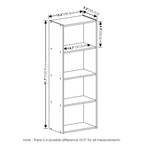 Furinno Luder Bookcase / Book / Storage, 4-Tier, White