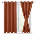 Hiasan Fall Blackout Curtains For Bedroom - Thermal Insulated & Energy Saving Window Curtains For Living Room/Kids Room Home Decor, 2 Drape Panels Sewn With Tiebacks, Burnt Ochre, 52 X 54 Inch