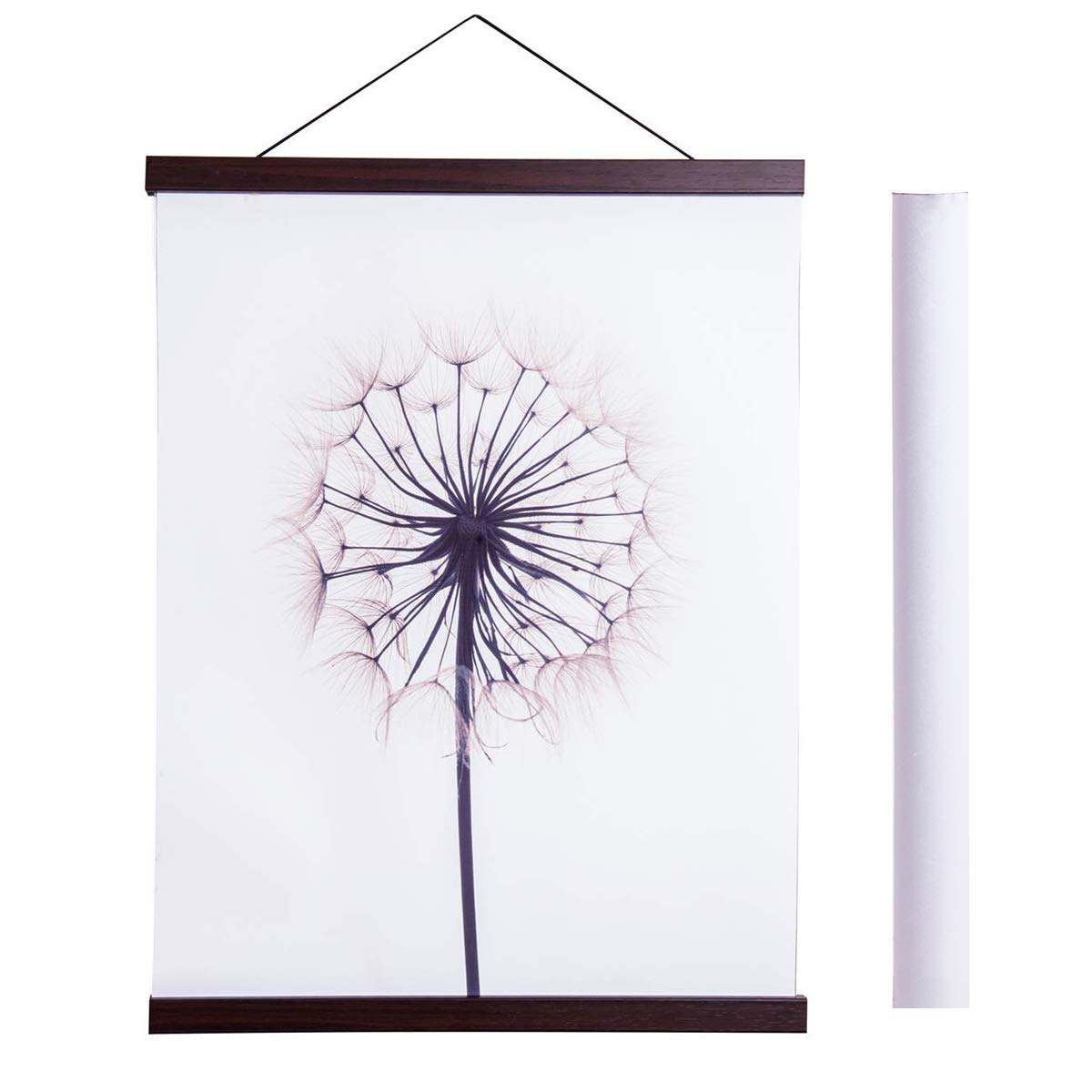 Magnetic Poster Hanger Frame, 20x28 20 x 30 20x26 Light Wood Wooden Magnet Canvas Artwork Print Dowel Poster Hangers Frames Hang