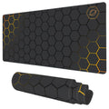 Desk Mat, Black Gold Honeycomb Technology Extended Gaming Mouse Pad Large, 35.4'X15.7' Big Mouse Pad With Non-Slip Base And St
