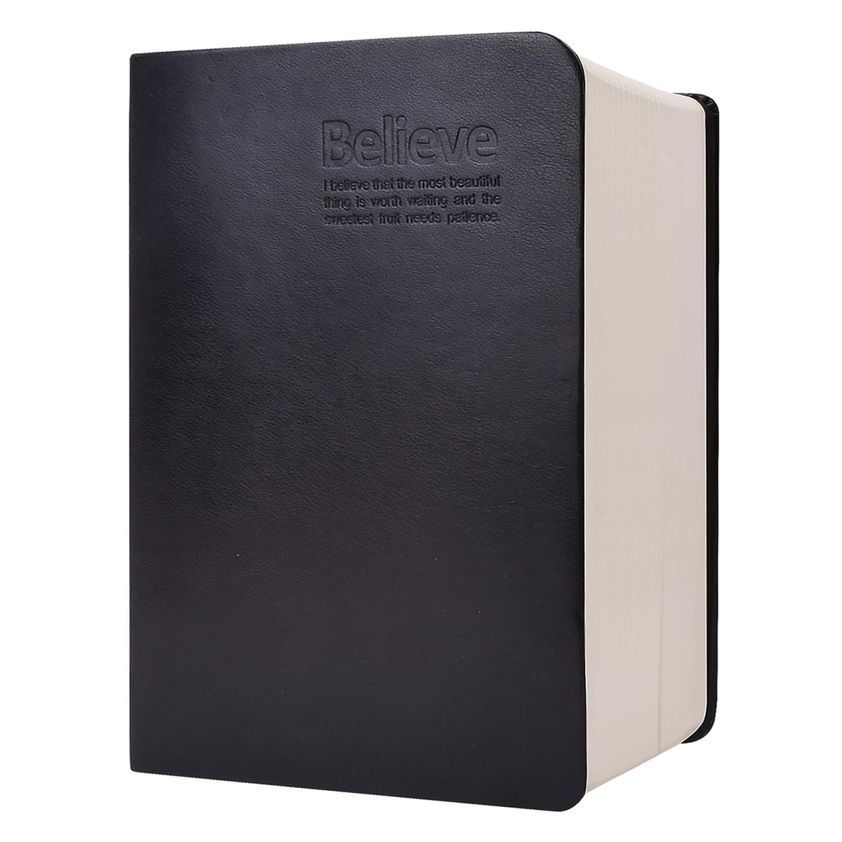 Sayeec Thick Leather Writing Journal 720 Pages Lined Paper B6 Hardcover Notebook College Ruled Black Soft Cover Vintage Believe