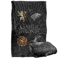 Game Of Thrones Blanket, 36'X58', Chrome House Sigils, Silky Touch Super Soft Throw Blanket