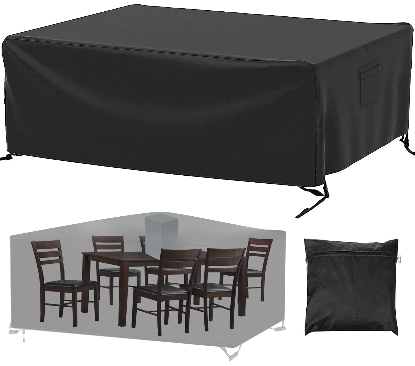 Patio Furniture Covers Waterproof, Outdoor Furniture Covers Rip-Proof For Patio Furniture Set Table And Chairs, Windproof Uv And