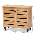 Baxton Studio Gisela Modern and Contemporary Oak Brown Finished Wood 2-Door Shoe Storage Cabinet