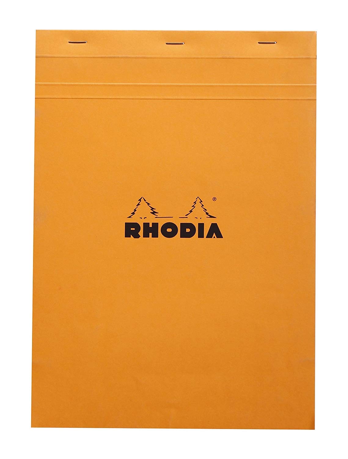 Rhodia Staplebound Notepad - Graph 80 Sheets - 8  X 11 ' - Orange Cover