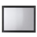Benjara Contemporary Style Wooden Mirror with Raised Frame, Black