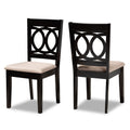 Baxton Studio Lenoir Contemporary Fabric Dining Chair, Sand Brown and Espresso, 2/Pack (162-2P-10523-HT)