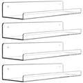 Cerpourt Acrylic Floating Wall Ledge Shelf, Wall Mounted Nursery Kids Bookshelf, Invisible Spice Rack, Clear Bathroom Storage Sh