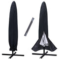 Nettypro Umbrella Cover For 10Ft To 12Ft Outdoor Umbrellas, Fade Resistant Waterproof And Ripstop Market Umbrella Parasol Cover With Zipper And Rod, Black