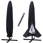 Nettypro Umbrella Cover For 10Ft To 12Ft Outdoor Umbrellas, Fade Resistant Waterproof And Ripstop Market Umbrella Parasol Cover With Zipper And Rod, Black