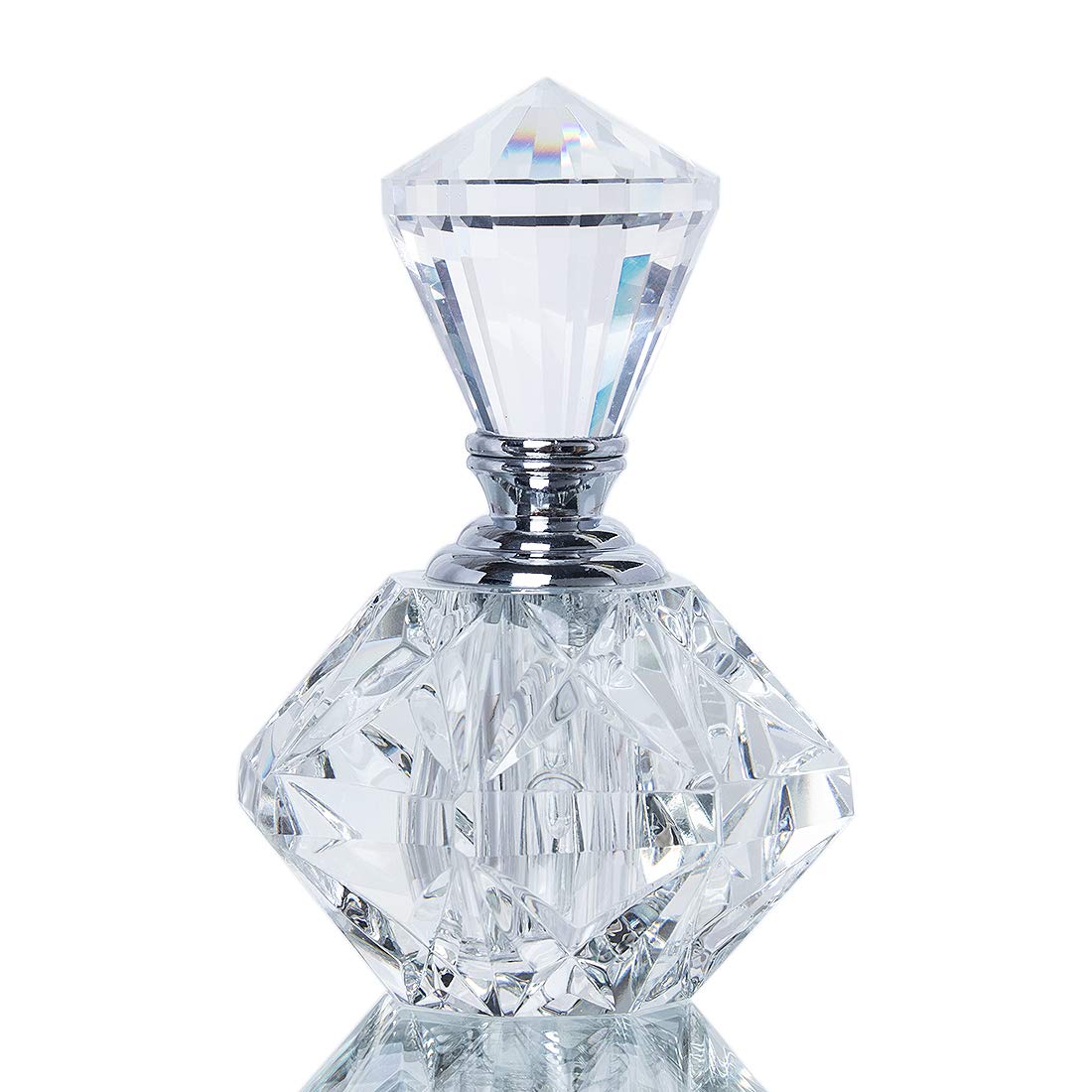 H&D HYALINE & DORA Clear Carved Crystal Empty Mini Refillable Perfume Bottle