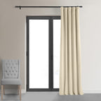 Hpd Half Price Drapes Signature Velvet Thermal Blackout Curtains For Living Room 120 Inch Long (1 Panel) Rod Pocket Insulated Blackout Curtains For Bedroom Window Curtains, 50W X 120L, Alabaster Beige