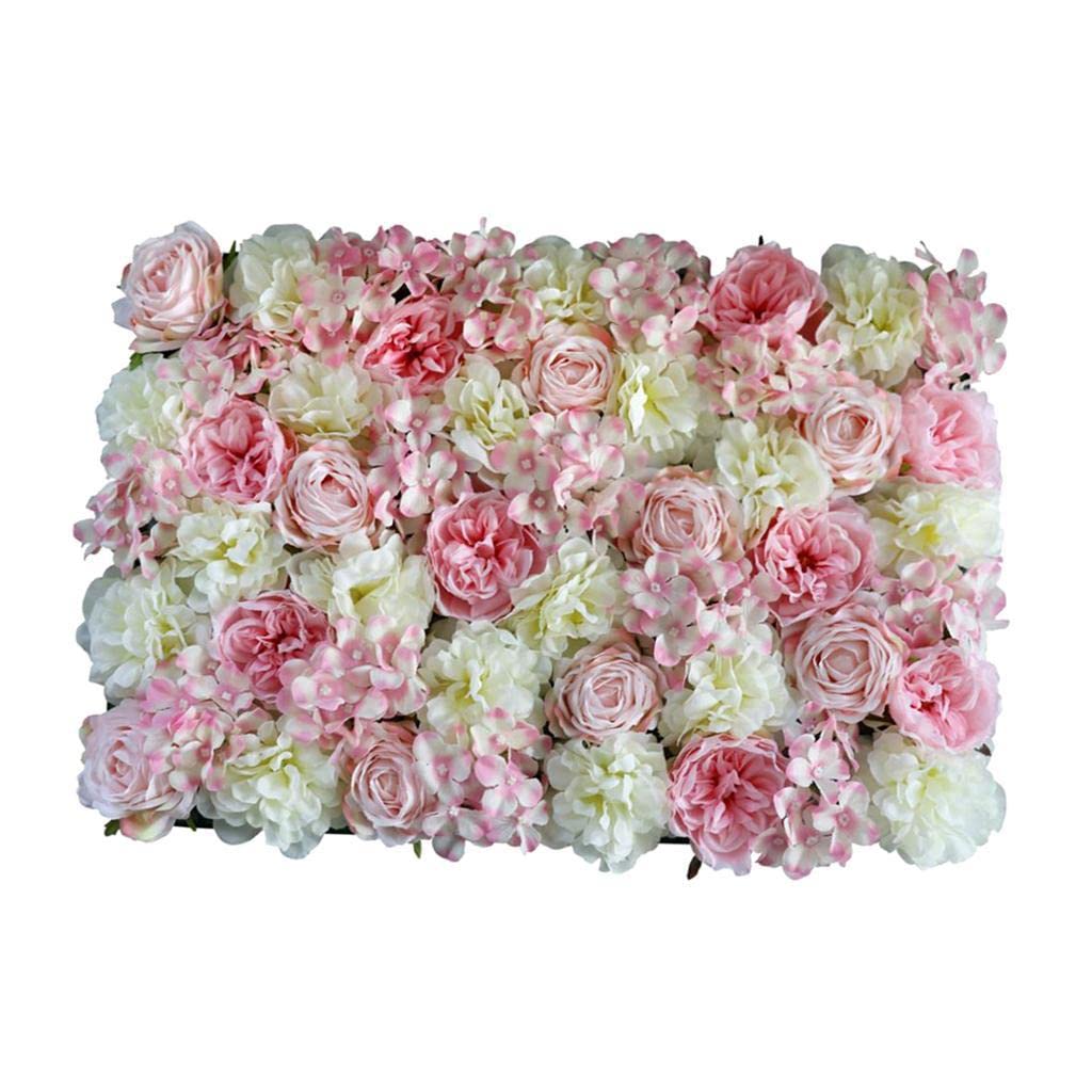 MYADDICTIONArtificial Flower Wall Panels Wedding Venue Decor Photo Backdrops Light Pink