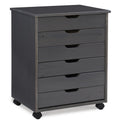 Cary Six Drawer Wide Roll Cart, Grey