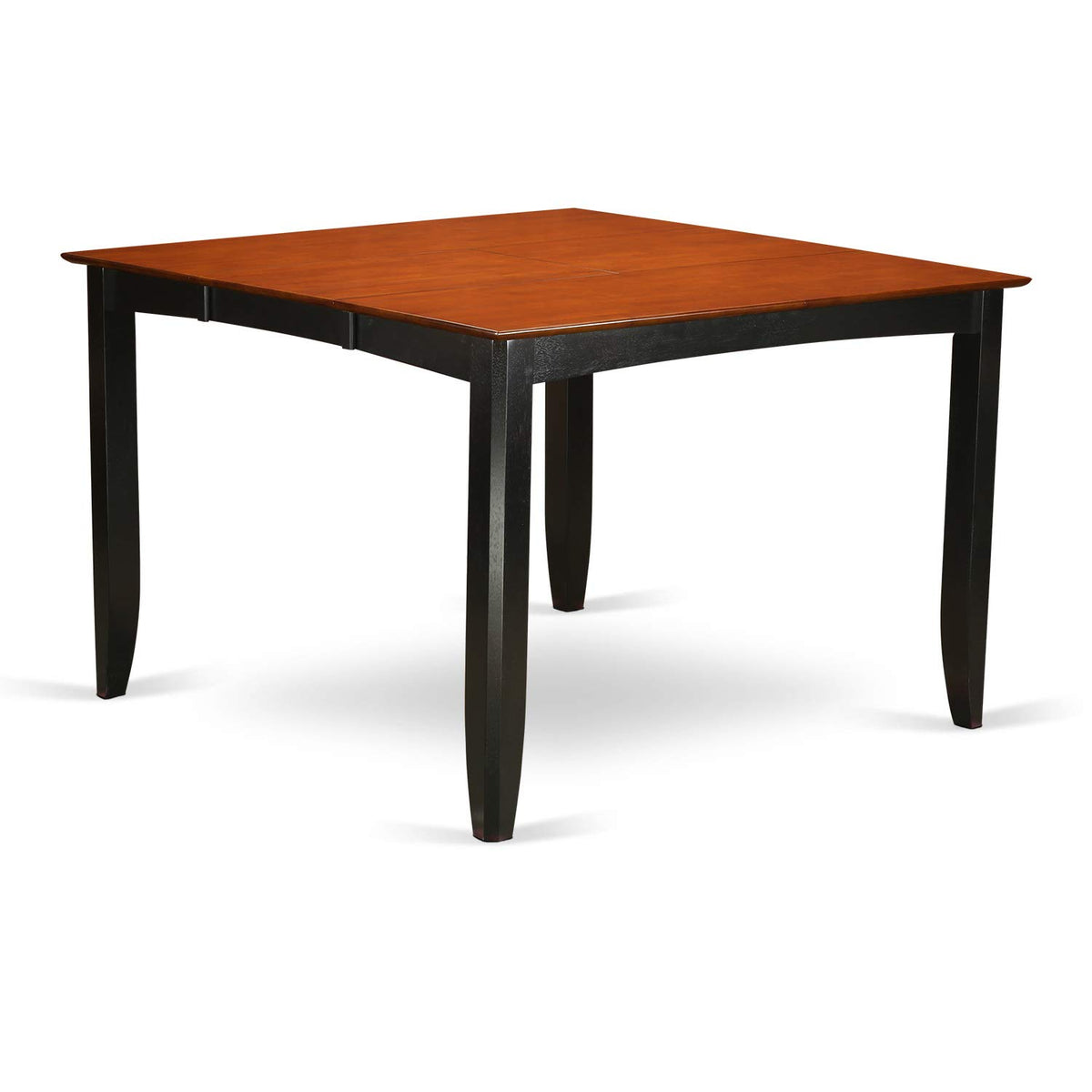 East West Furniture FAQU9H-BLK-W Fairwind 9 Piece Counter Height Pub Set Includes a Square Table with Pedestal and 8 Kitchen Dining Chairs, 54x54 Inch, Black & Cherry