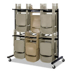 Safco Double Tier Chair Cart-Chair Cart,Double Tier,Holds 84,64-1/2"X33-1/2"X70-1/4",Bk