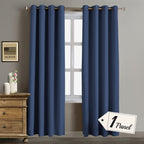Rose Home Fashion Rhf Blackout Thermal Insulated Curtain - Antique Bronze Grommet Top For Bedroom 52W By 84L Inches- Navy