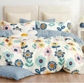 Decomizer Glace Cotton King Size Ac Comforter  Super Soft Blanket & Duvet With Elastic Fitted Bedsheet 72X78X10 Inch + 2 Pil
