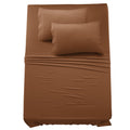 Ldc Twin Xl Sheet Set - 4 Pc Brushed Microfiber Bed Sheets 16 Inches Deep Pockets -Embroidered & Plain Pillowcases - Hotel Luxur