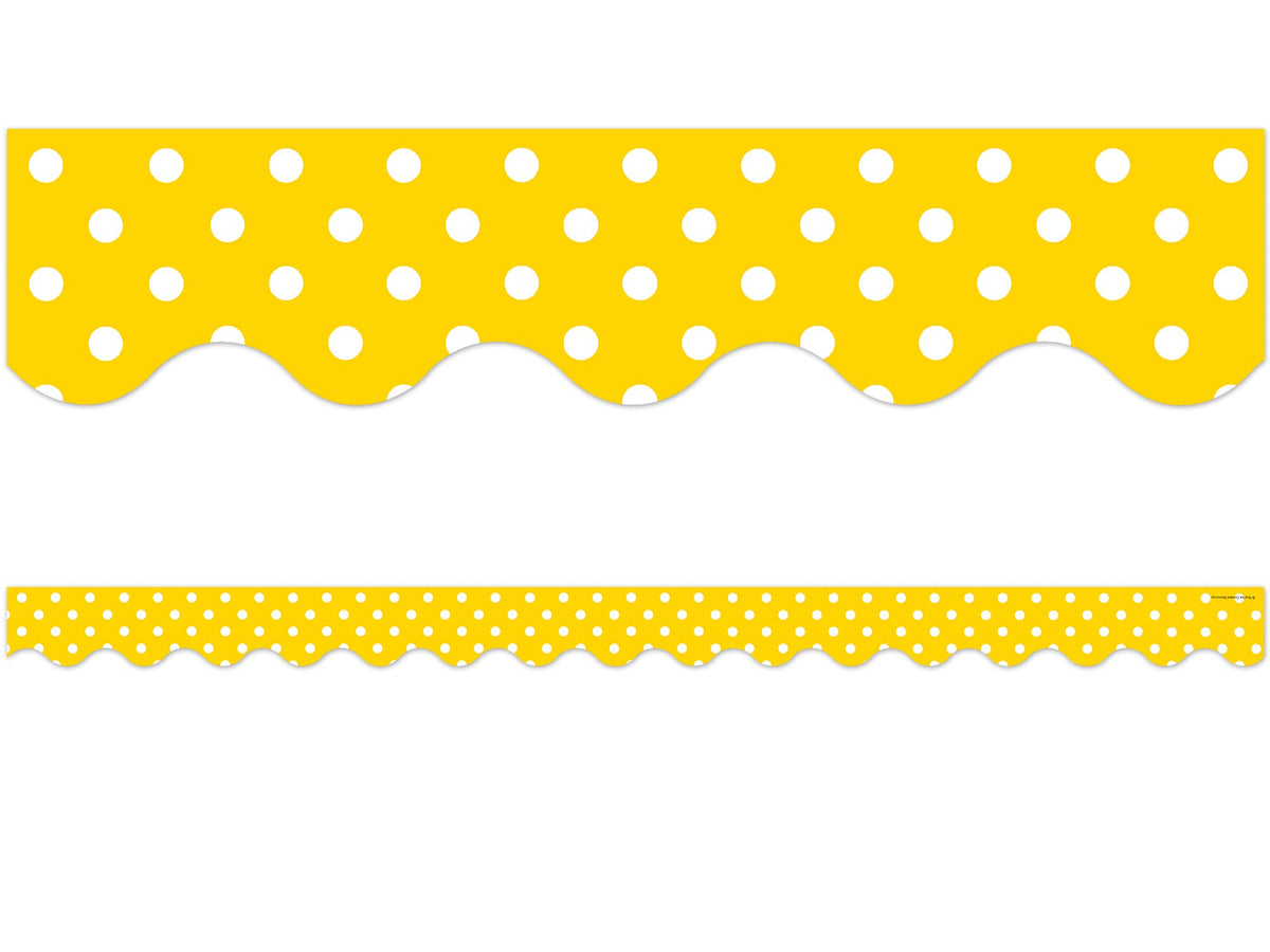 Teacher Created Resources Yellow Mini Polka Dots Border Trim, Yellow (4668)