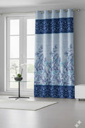 Home Sizzler 1 Piece Elegant Panel Eyelet Polyester Window Curtain  5 Feet, Blue