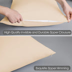 4 Pack Pillow Protector Standard Size 100% Egyptian Cotton Pillow Covers, 400 Thread Count Sateen Weave Cooling Pillow Cases Wit