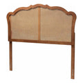 Baxton Studio Leandra Classic And Traditional Ash Walnut Finished Wood Queen Size Headboard With Rattan