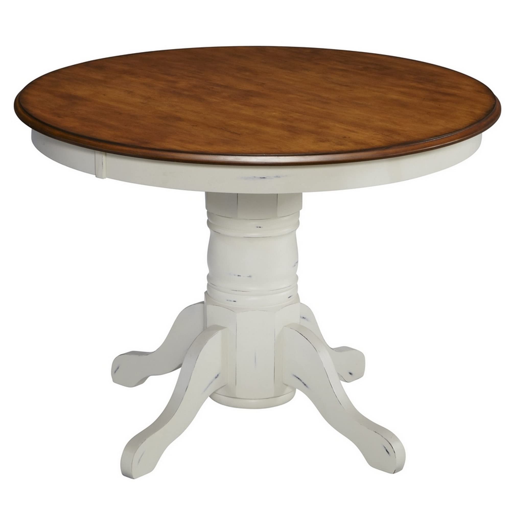 French Countryside Oak/ White 42 Round Pedestal Table by Home Styles