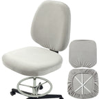 Buyue Task Office Chair Cover, Super Soft Velvet Stretch Washable Computer Desk Armless Chair Slipcover Dustproof Protectors (Set Of Light Grey)