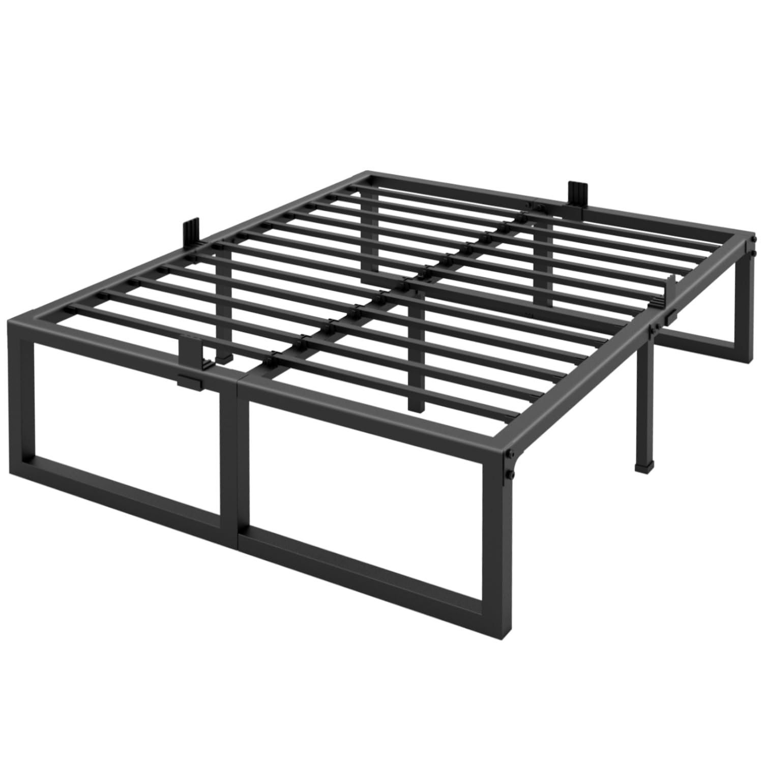 Yitong Angel King Bed Frame, 18 Inch High 3500 Lbs Metal Platform, Mattress Foundation With Steel Slat Support/No Box Spring Needed/Noise Free/Non-Slip/Easy Assembly
