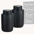 BosilunLife Foaming Soap Dispenser Set - Black Ceramic Foam Hand Soap Dispenser 12oz Soap Dispenser Set with Rust Proof Pump, 4P