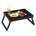 Bamboo Bed Tray Table with Folding Leg, Breakfast in Bed Tray for Eating,Kitchen Serving,Food, Sofa, Snacking or Working, Laptop