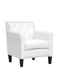 Baxton Studio Fba_Bbt5114Whitecc Armchair, 29 X 29 X 32.25