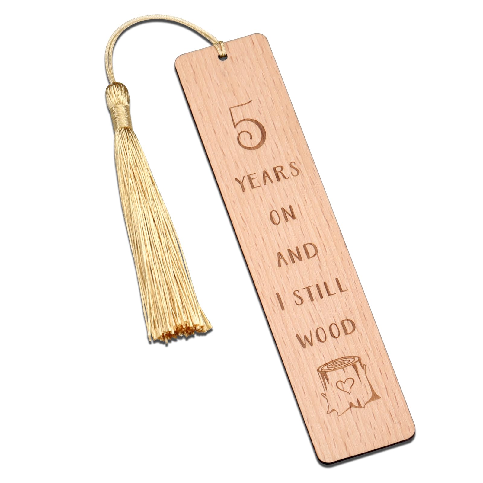 Wooden Bookmark 5 Year Anniversary Wood Gift For Him Her, 5Th Anniversary Wooden Gifts For Wife Husband, 5 Year Marriage Gifts A