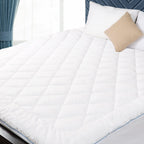 HOMTEC King Mattress Pad Cotton Mattress Pad Cover Quilted Mattress Cover 18-22'' Deep Pocket Mattress Protector King Size Thin 