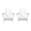 Westintrends Outdoor Adirondack Chairs Set Of 2, Plastic Fire Pit Chair, Weather Resistant Folding Patio Lawn Chair For Outside Deck Garden Backyard Balcony, White