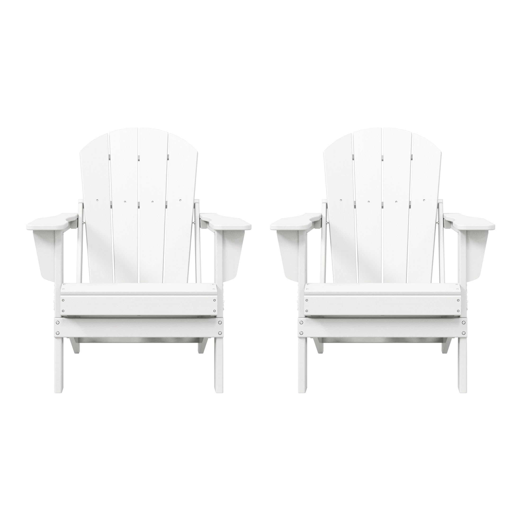 Westintrends Outdoor Adirondack Chairs Set Of 2, Plastic Fire Pit Chair, Weather Resistant Folding Patio Lawn Chair For Outside Deck Garden Backyard Balcony, White