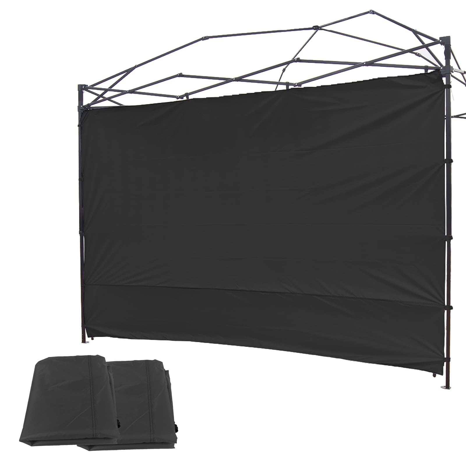 Canopy Sunwall, Instant Canopy Sunwall 10Ft X10Ft, Sidewall For Pop Up Canopy Tent, 2 Pack Sidewalls Only,Black