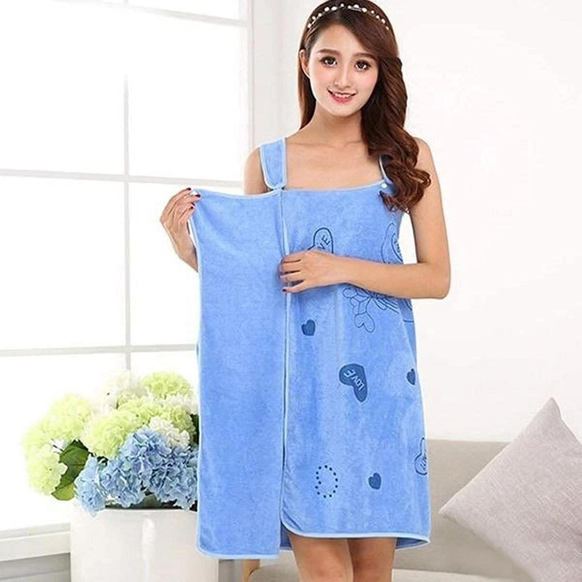 HOMAVA Women Bath Towel Wearable Bath Robe Beach Towel Dress Lady Spa Shower Towel Body Wrap Free Size, Multi