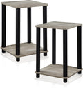 FURINNO Stylish End Table, French Oak Grey/Black,2-Pack (2-99800GYW)