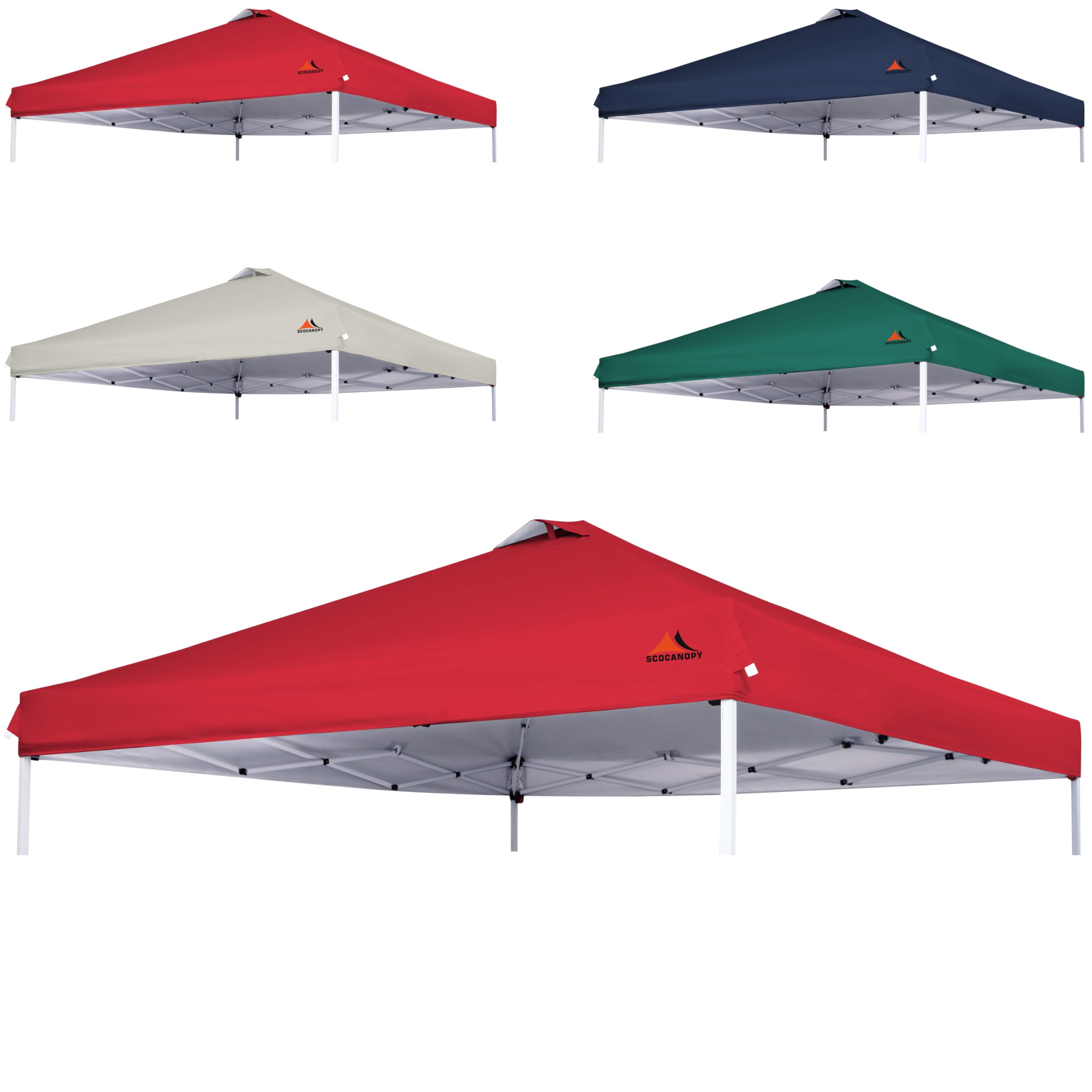 Scocanopy Replacement Top With Air Vent For 12X12 Canopy Frame, Canopy Cover Only, (Red)