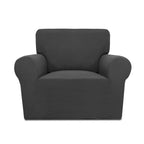 Purefit Stretch Chair Sofa Slipcover – Spandex Jacquard Non Slip Soft Couch Sofa Cover, Washable Furniture Protector With Non Skid Foam And Elastic Bottom For Kids (Chair, Dark Gray)