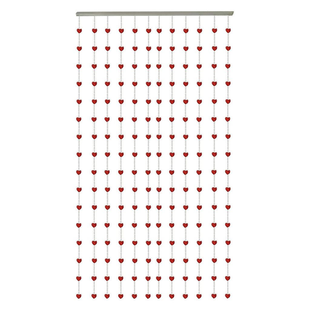 Asian Home Beautiful Acrylic Beaded Curtain - Red Heart