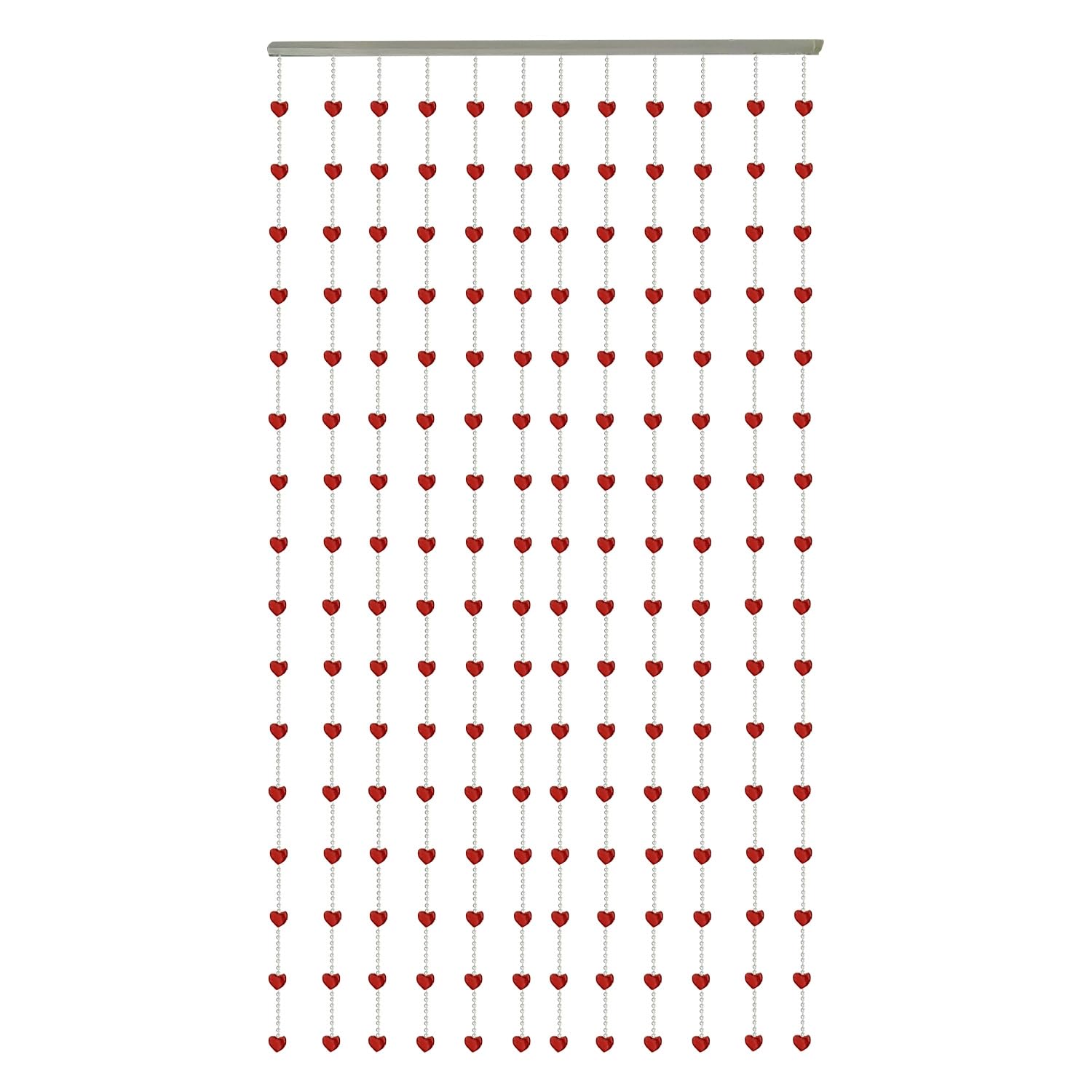 Asian Home Beautiful Acrylic Beaded Curtain - Red Heart