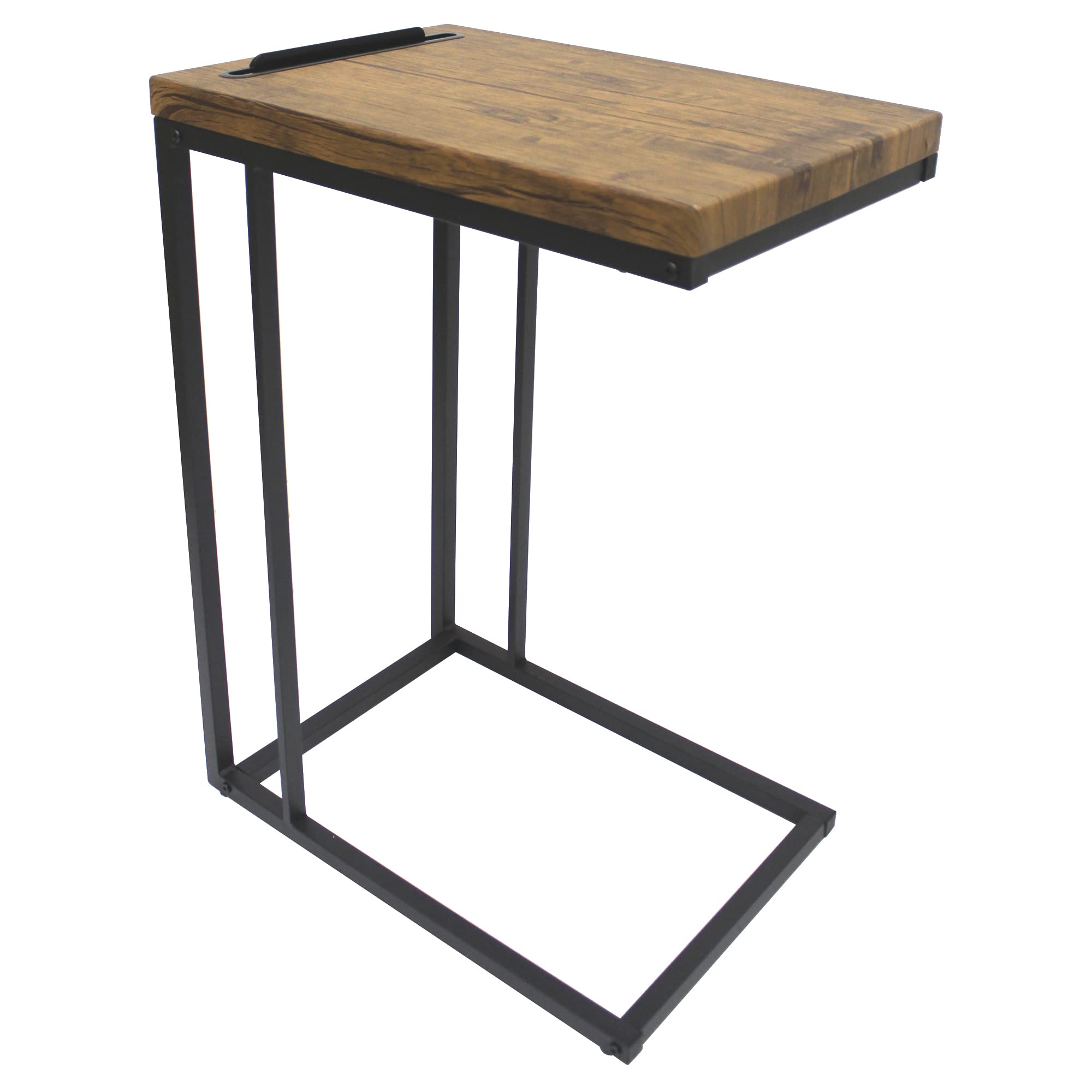 eHemco Slide Under Sofa C Shaped Table End Table Side Table with Coffee Top